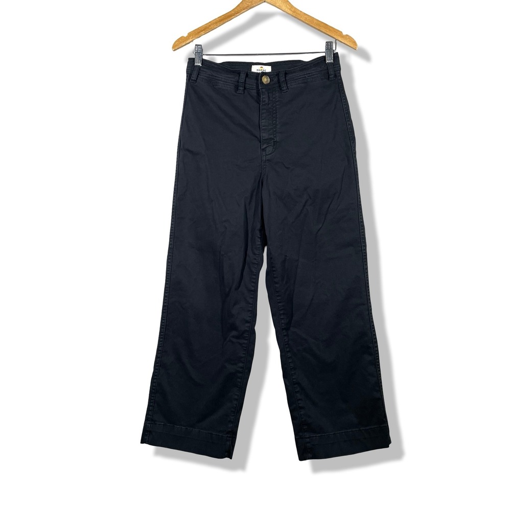 Marine Layer Allison Pant Women 6 Black Minimalist Coastal Workwear Casual